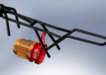 Le positionnement du moteur électrique permet d&#39;évaluer la place disponible pour le pack batterie.